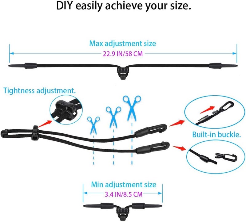 Cooklaza Mask Extender Lanyard,Anti-Tightening Comfortable Ear Strap Extension Hook Black 4 PCS - Image 2